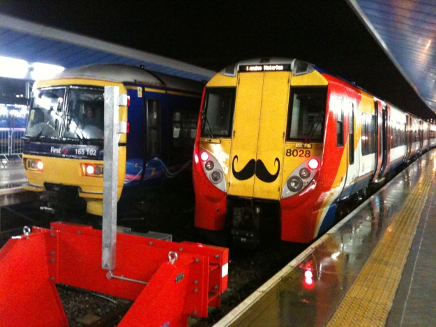 A moustachioed train at Reading station 21.12.13