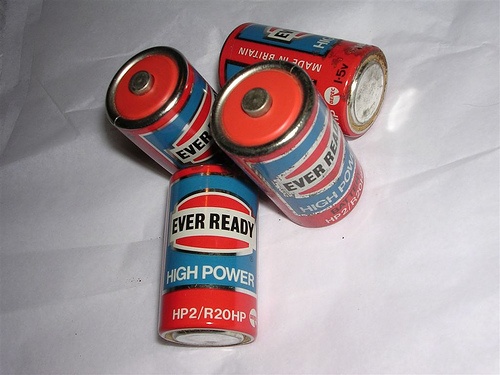 Vintage Eveready batteries. Made in Britain